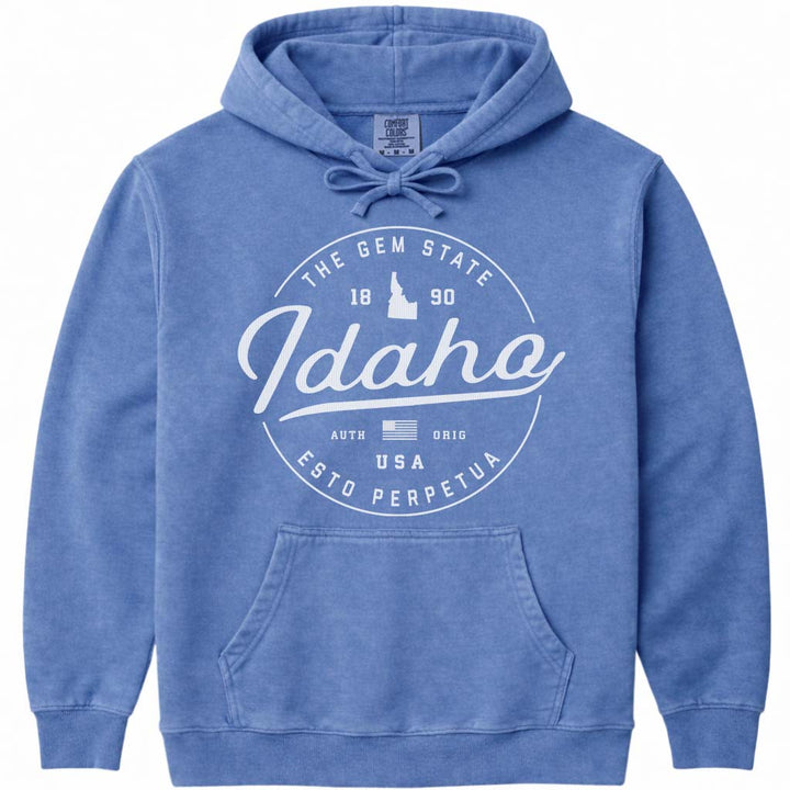 State of Idaho Hoodie Sweatshirt - Flo Blue
