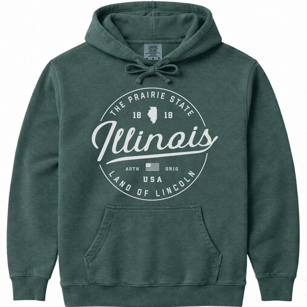 State of Illinois Hoodie Sweatshirt - Blue Spruce