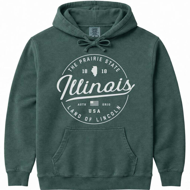 State of Illinois Hoodie Sweatshirt - Blue Spruce