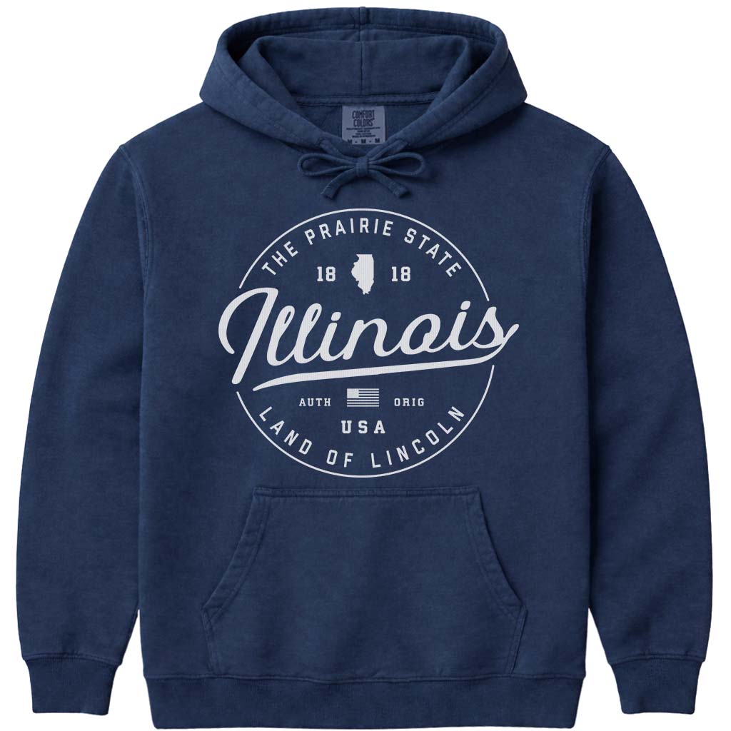 State of Illinois Hoodie Sweatshirt - Navy