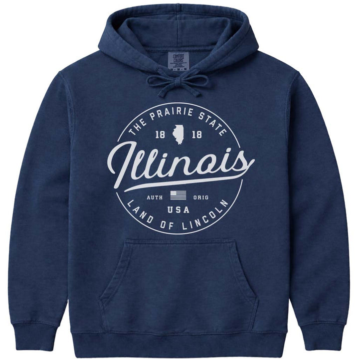State of Illinois Hoodie Sweatshirt - Navy