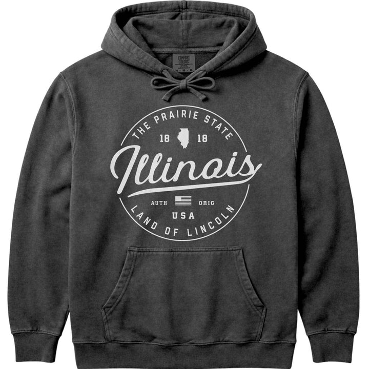 State of Illinois Hoodie Sweatshirt - Pepper