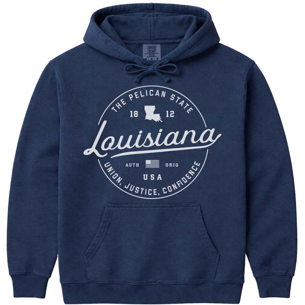 State of Louisiana Hoodie Sweatshirt - Navy