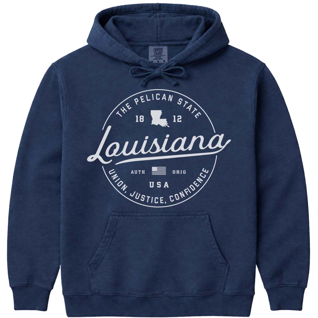 State of Louisiana Hoodie Sweatshirt - Navy