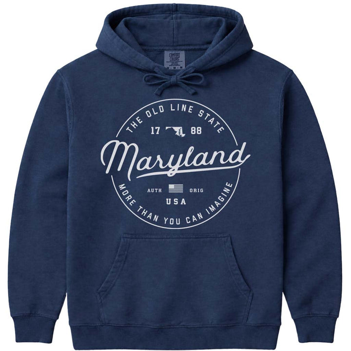State of Maryland Hoodie Sweatshirt - Navy
