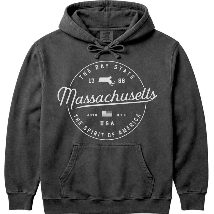 State of Massachusetts Hoodie Sweatshirt - Pepper