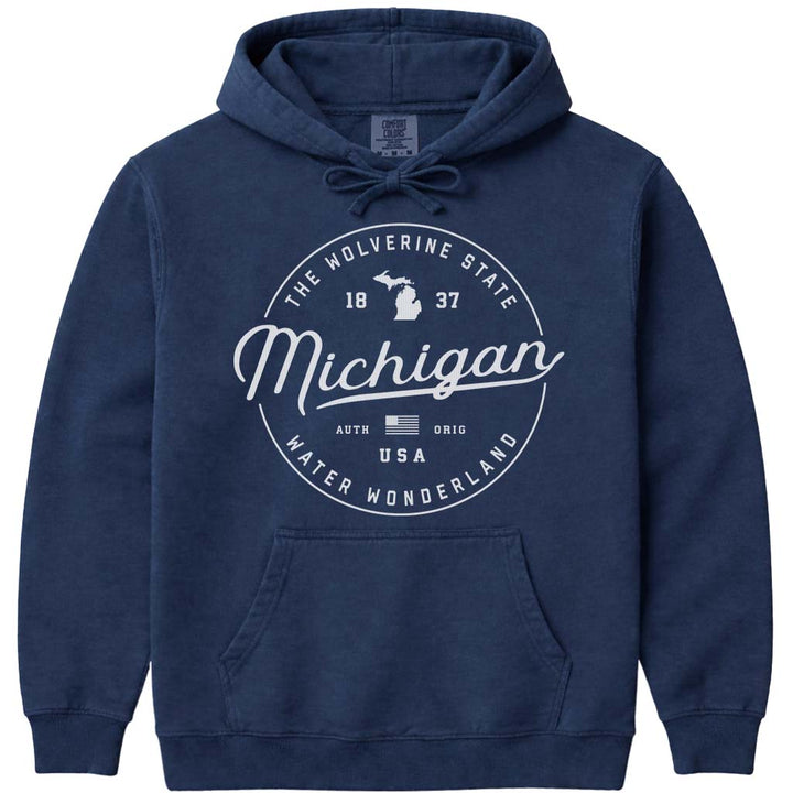 State of Michigan Hoodie Sweatshirt - Navy