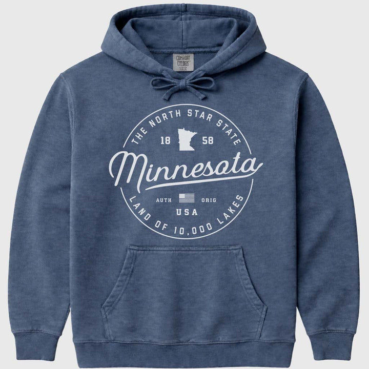 State of Minnesota Hoodie Sweatshirt - Denim