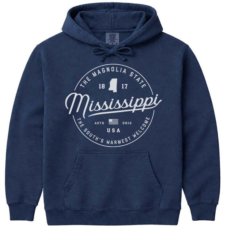 State of Mississippi Hoodie Sweatshirt - Navy