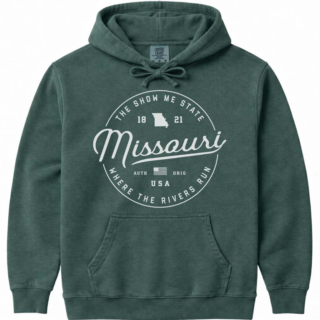 State of Missouri Hoodie Sweatshirt - Blue Spruce