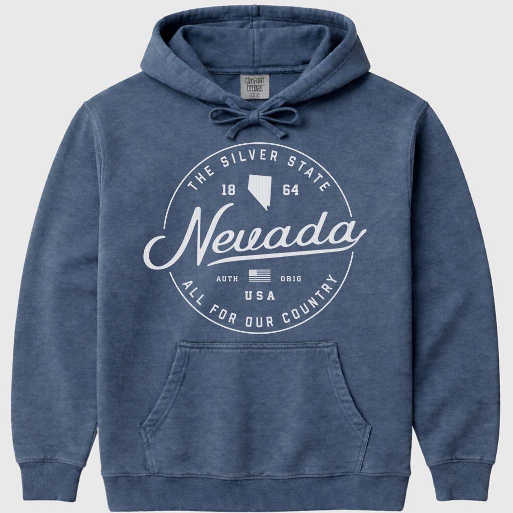 State of Nevada Hoodie Sweatshirt - Denim