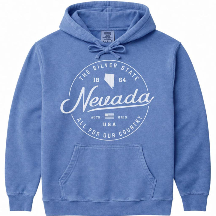 State of Nevada Hoodie Sweatshirt - Flo Blue