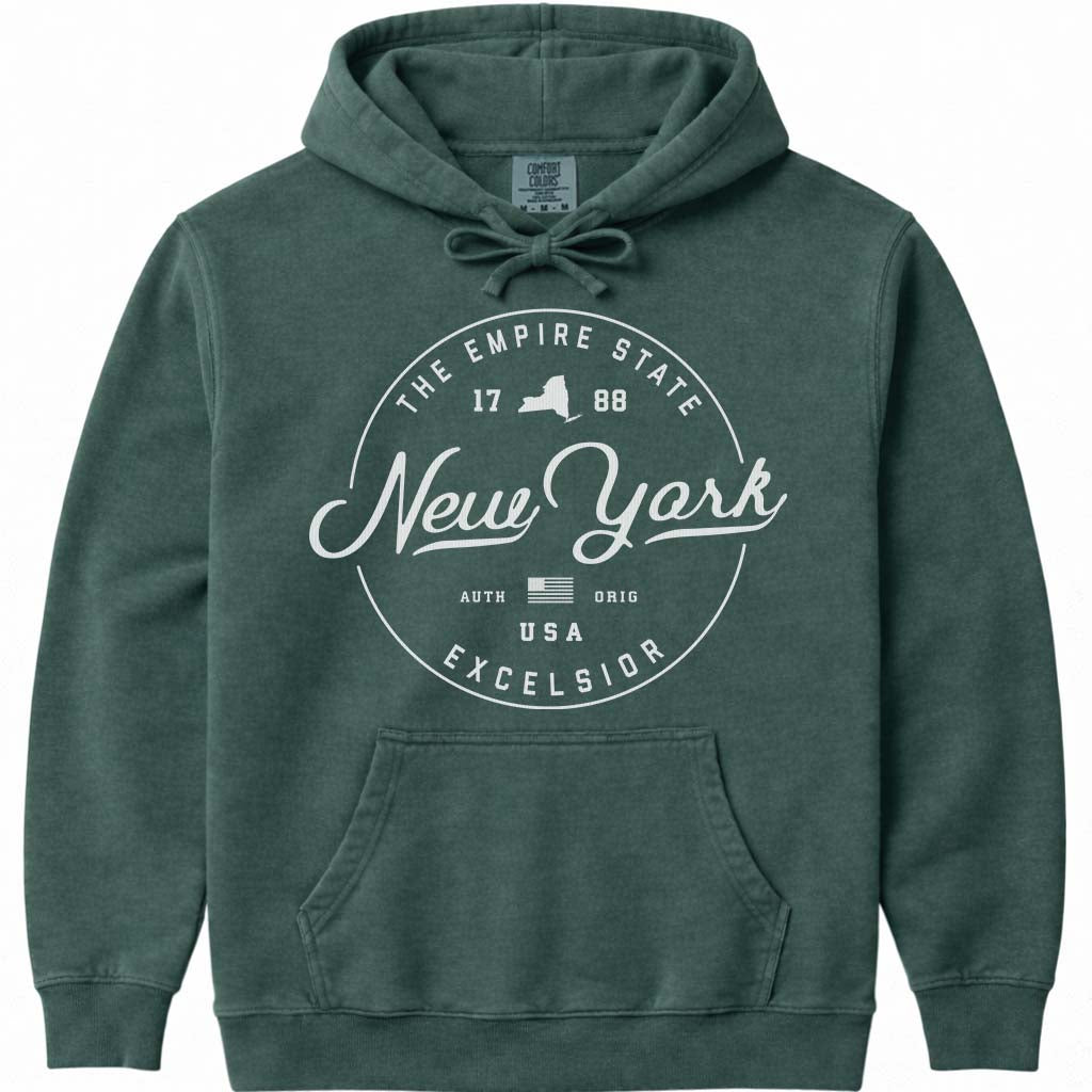 State of New York Hoodie NY Sweatshirt - Blue Spruce