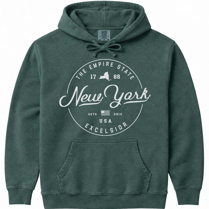State of New York Hoodie NY Sweatshirt - Blue Spruce