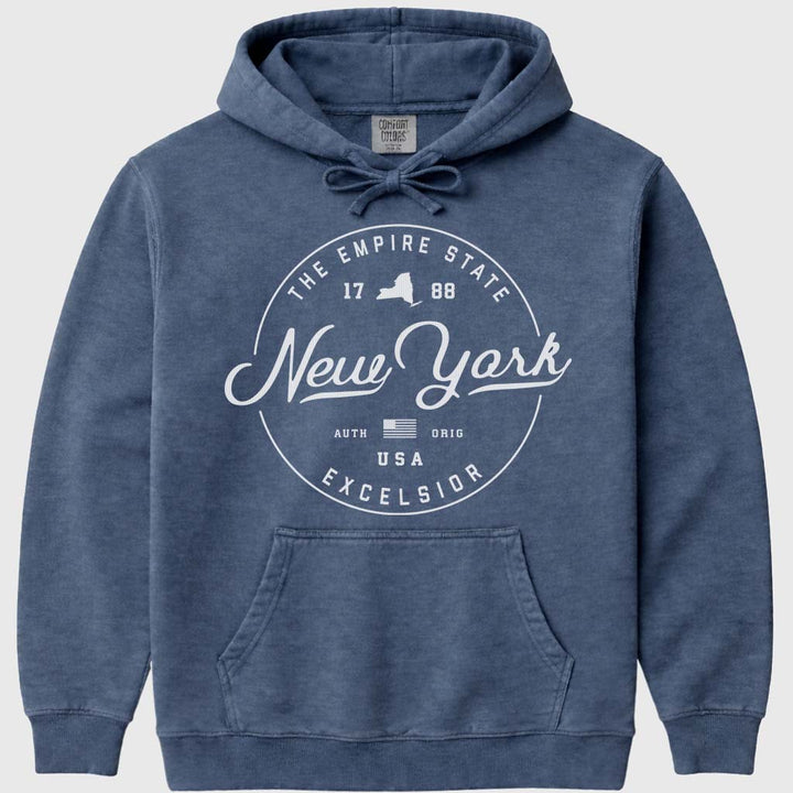 State of New York Hoodie NY Sweatshirt - Denim