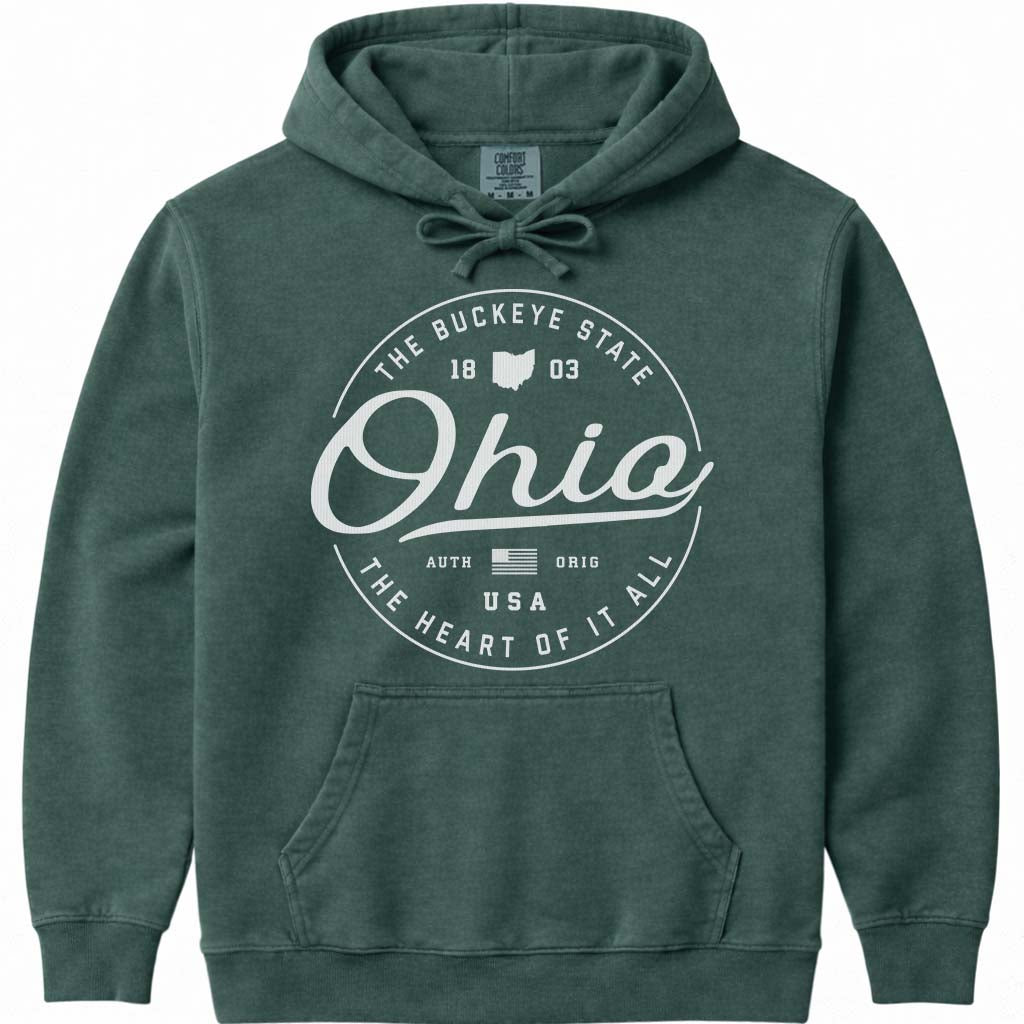 State of Ohio Hoodie Sweatshirt - Blue Spruce