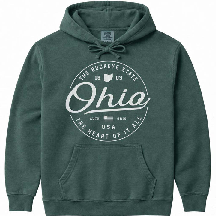 State of Ohio Hoodie Sweatshirt - Blue Spruce