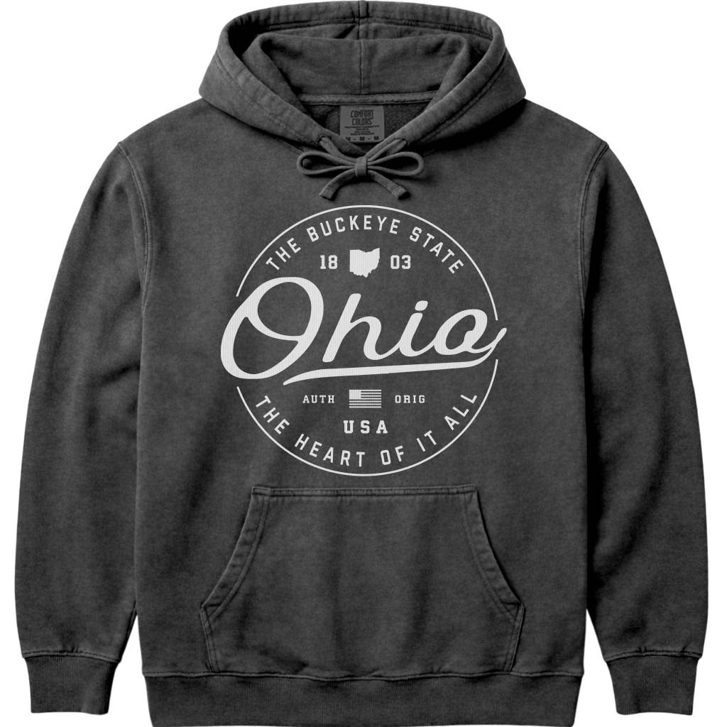 State of Ohio Hoodie Sweatshirt - Pepper