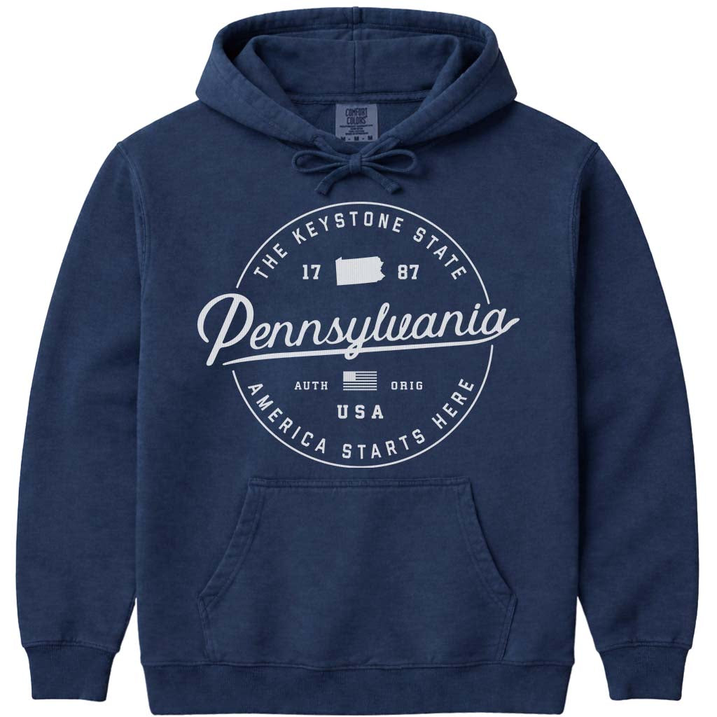 State of Pennsylvania Hoodie Sweatshirt - Navy