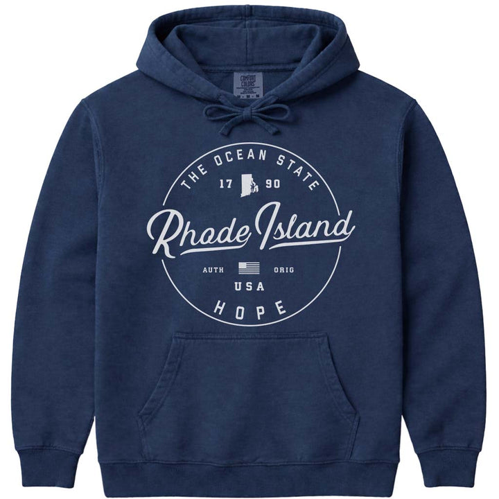State of Rhode Island Hoodie RI Sweatshirt - Navy