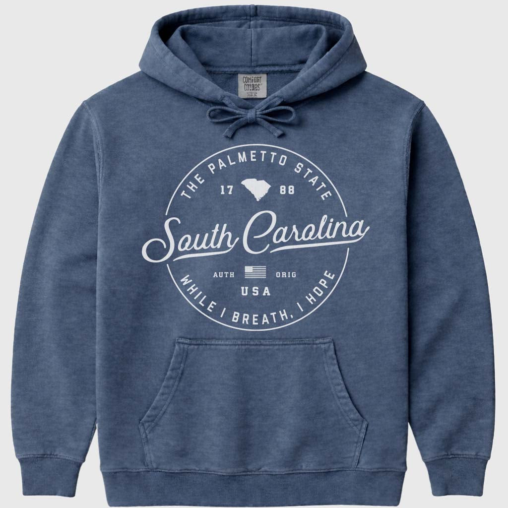 State of South Carolina Hoodie SC Sweatshirt - Denim