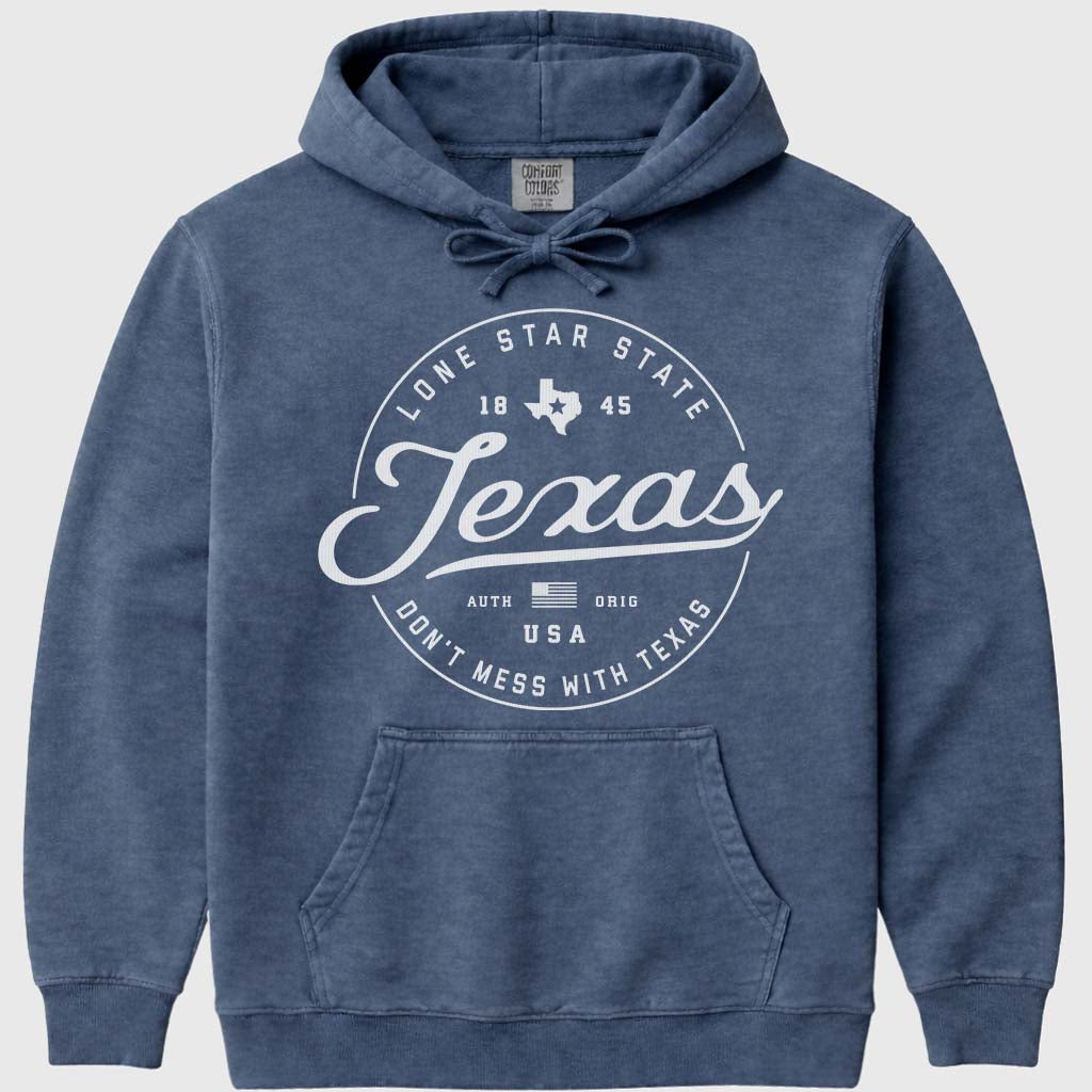 State of Texas Hoodie Sweatshirt - Denim