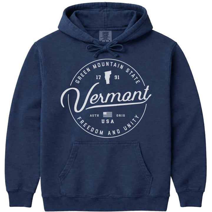 State of Vermont Hoodie Sweatshirt - Navy