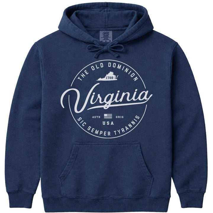 State of Virginia Hoodie Sweatshirt - Navy