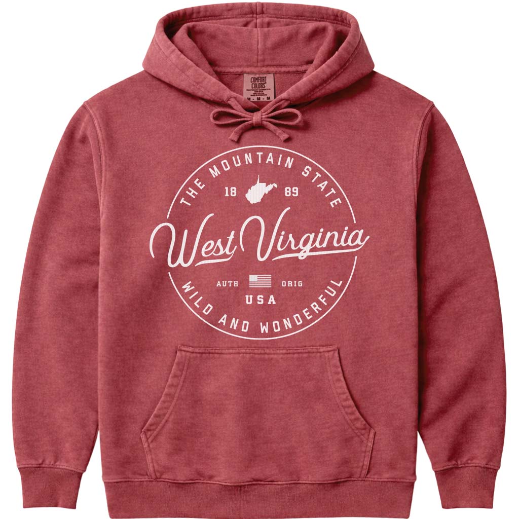 State of West Virginia Hoodie Sweatshirt - Crimson