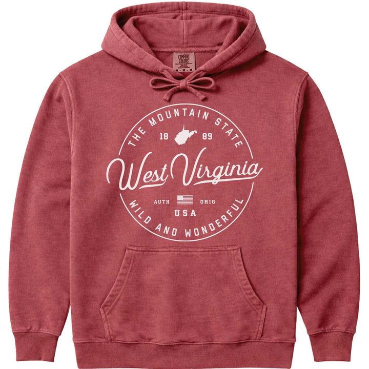 State of West Virginia Hoodie Sweatshirt - Crimson