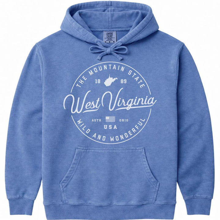 State of West Virginia Hoodie Sweatshirt - Flo Blue