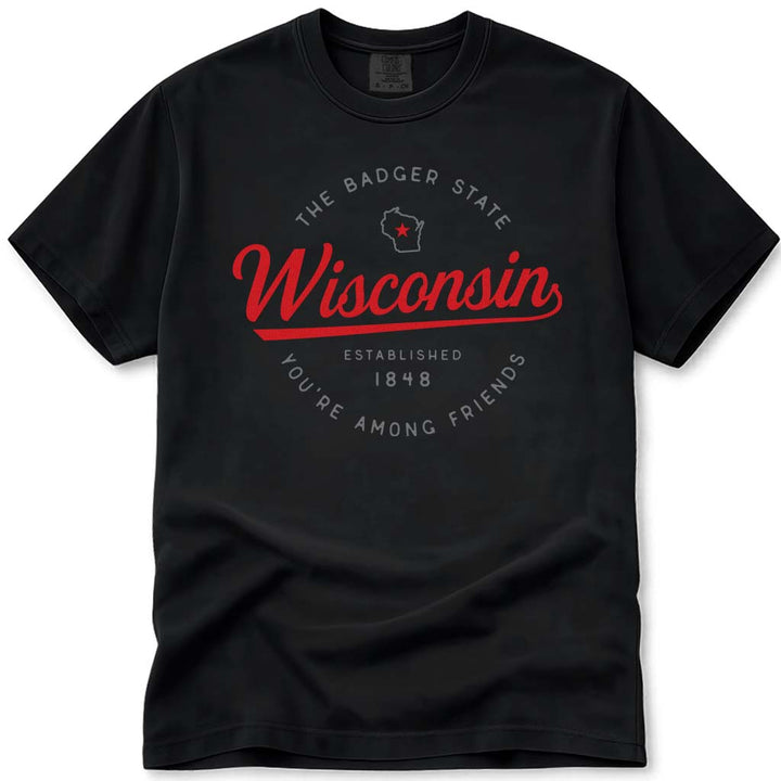 State of Wisconsin Vacation T Shirt - Black