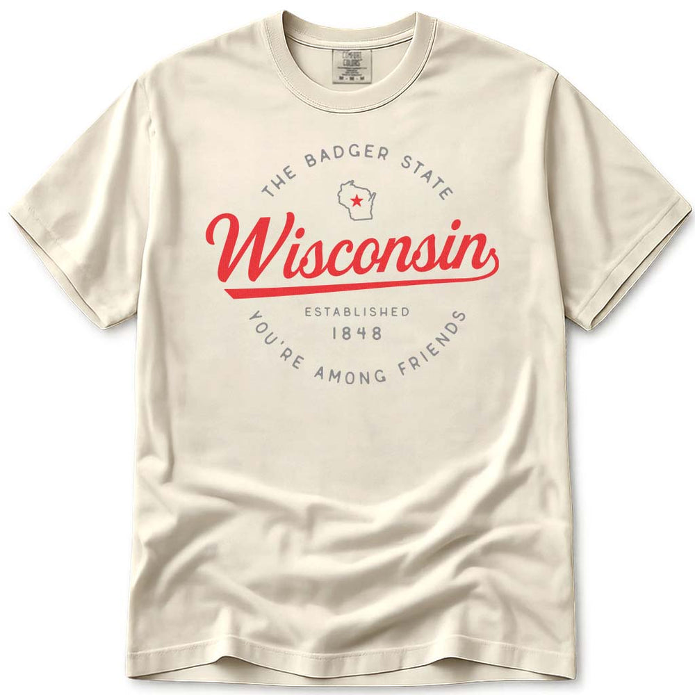 State of Wisconsin Vacation T Shirt - Ivory