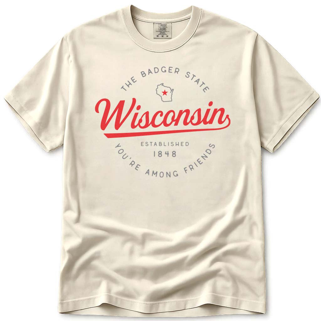State of Wisconsin Vacation T Shirt - Ivory