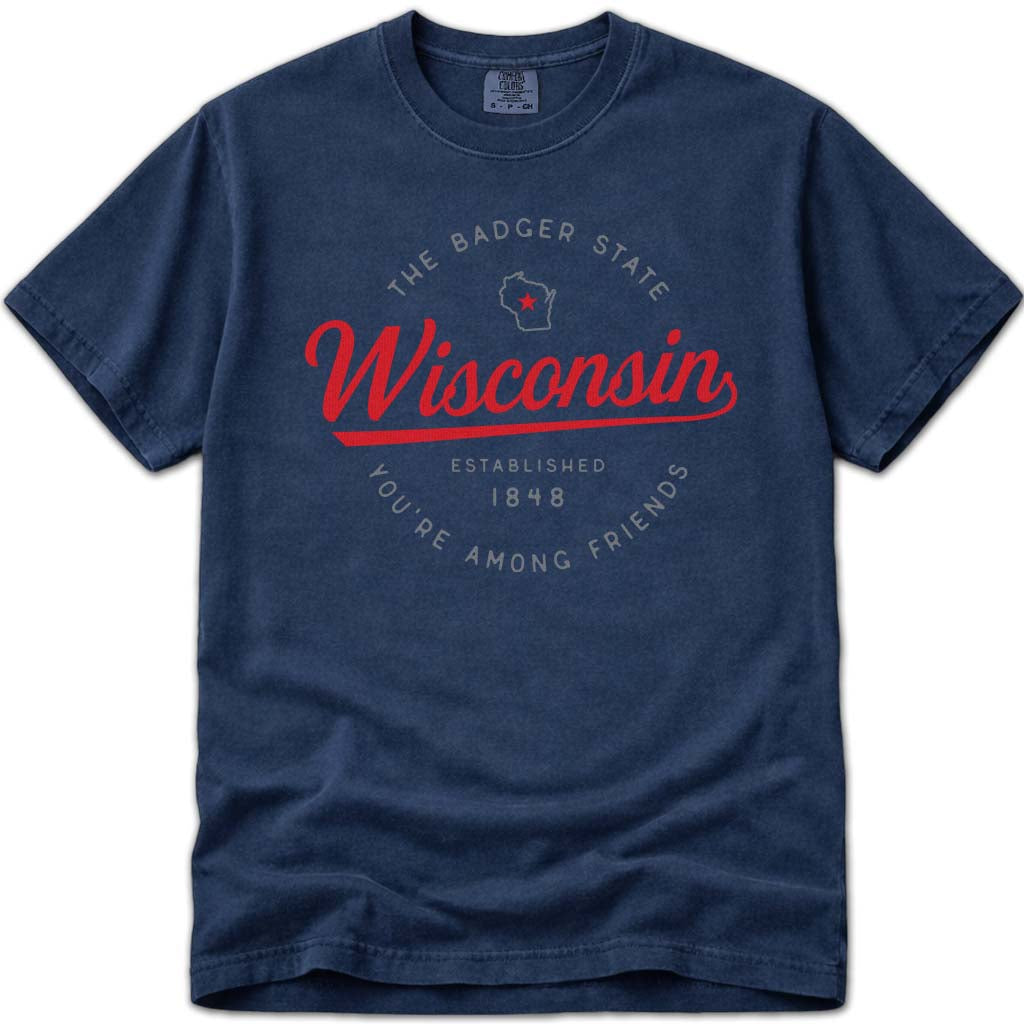 State of Wisconsin Vacation T Shirt - Navy