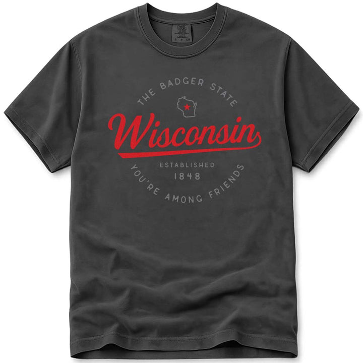 State of Wisconsin Vacation T Shirt - Pepper