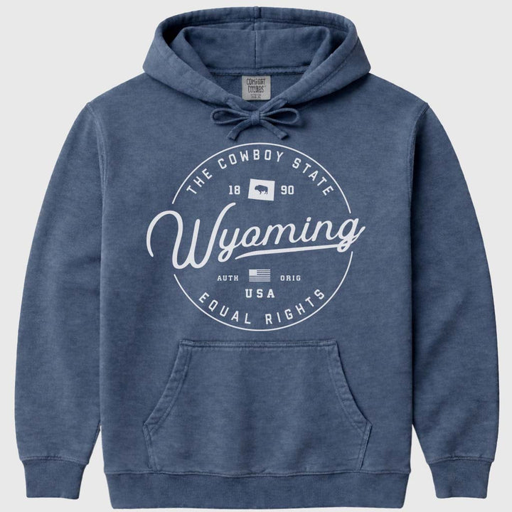 State of Wyoming Hoodie Sweatshirt - Denim