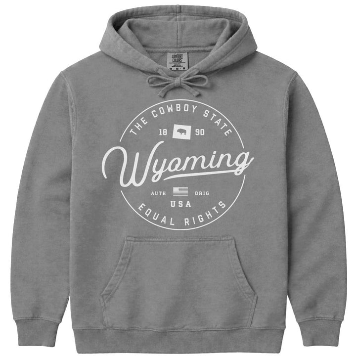 State of Wyoming Hoodie Sweatshirt - Grey