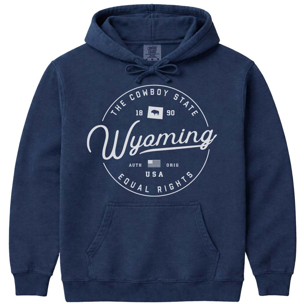 State of Wyoming Hoodie Sweatshirt - Navy