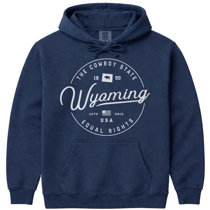 State of Wyoming Hoodie Sweatshirt - Navy