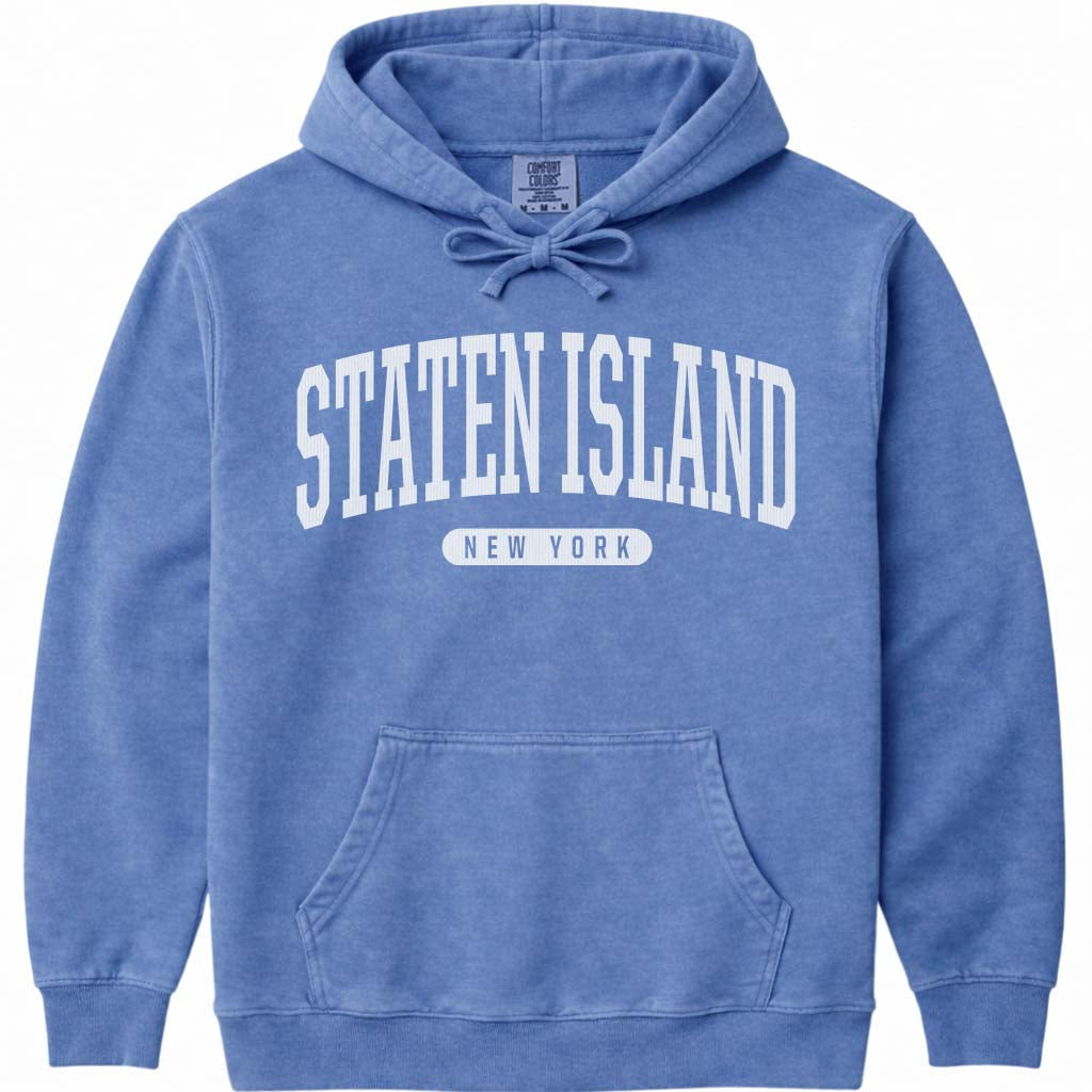 Staten Island New York Hoodie - Flo Blue
