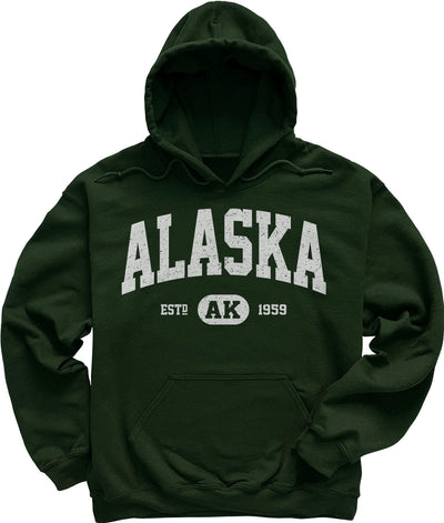 Forest Dark Green State of Alaska Hoodie