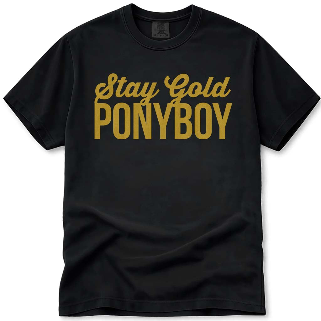 Stay Gold Ponyboy T Shirt Retro 80s Movie The Outsiders Shirt - Black