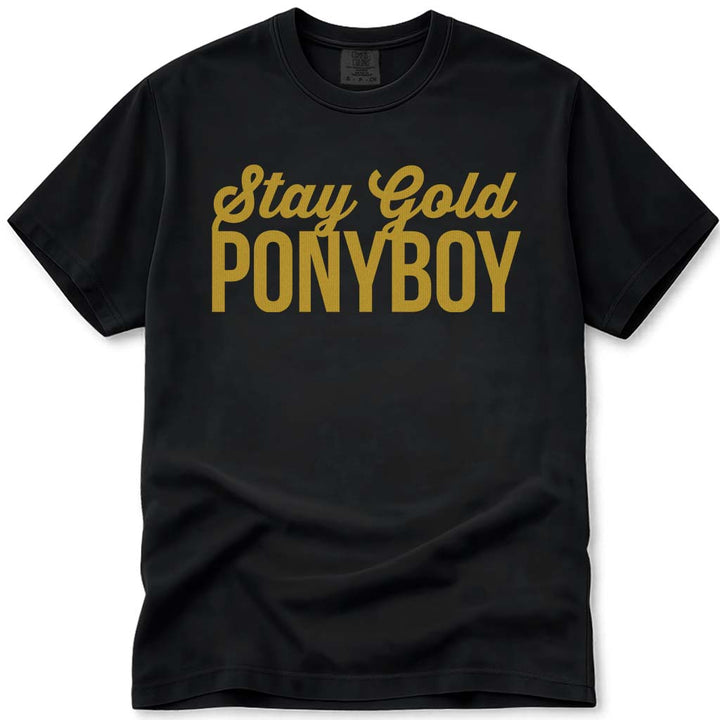 Stay Gold Ponyboy T Shirt Retro 80s Movie The Outsiders Shirt - Black