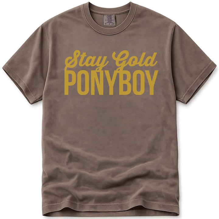 Stay Gold Ponyboy T Shirt Retro 80s Movie The Outsiders Shirt - Espresso