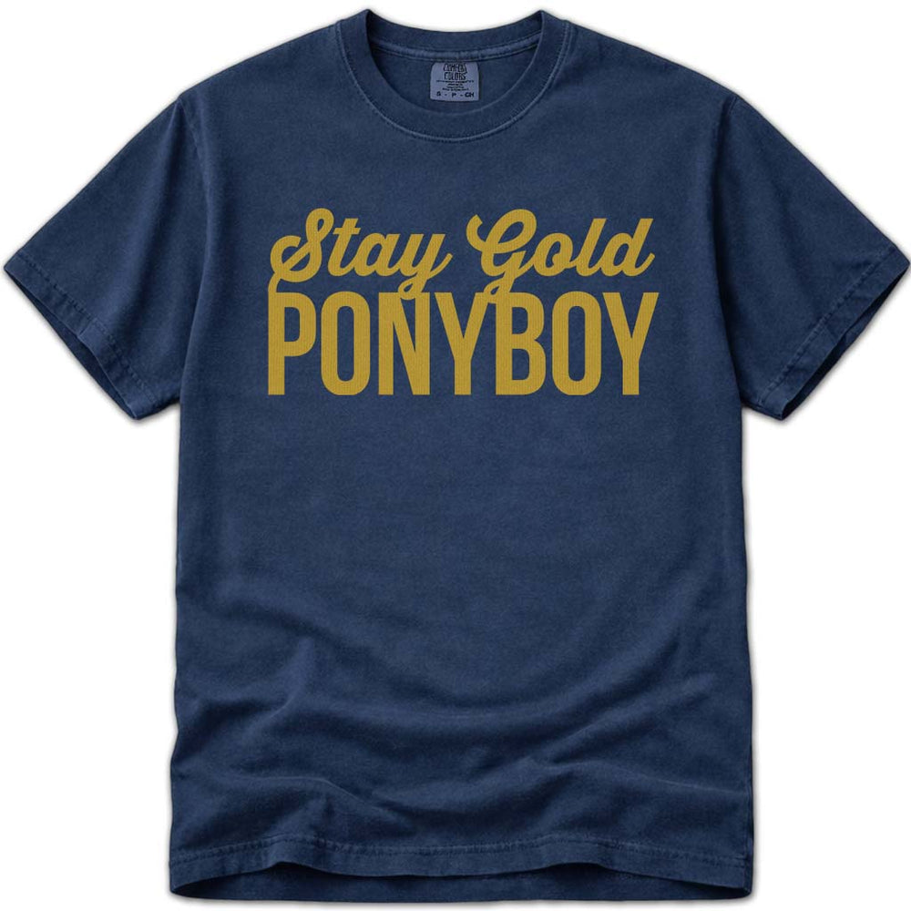 Stay Gold Ponyboy T Shirt Retro 80s Movie The Outsiders Shirt - Navy