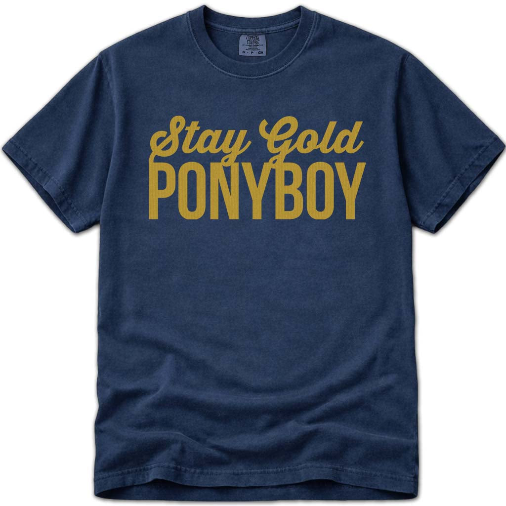 Stay Gold Ponyboy T Shirt Retro 80s Movie The Outsiders Shirt - Navy