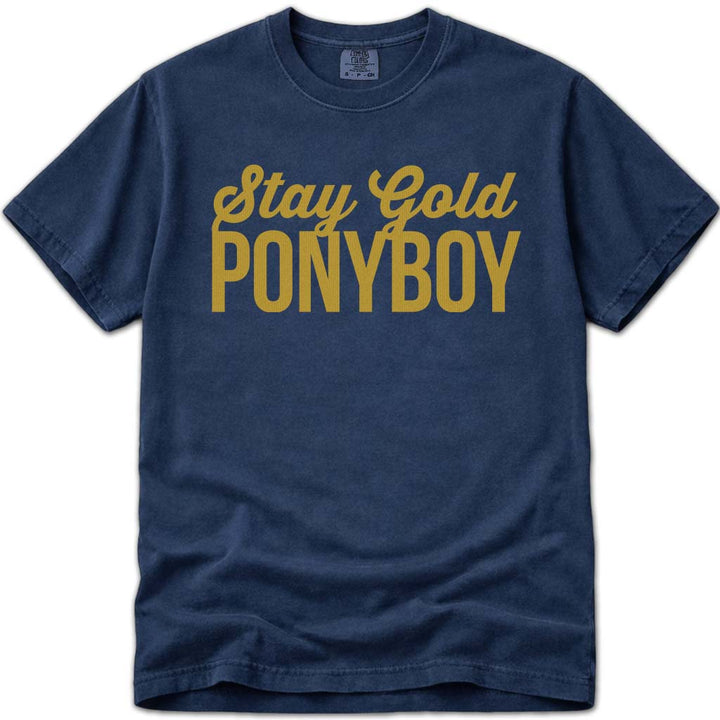 Stay Gold Ponyboy T Shirt Retro 80s Movie The Outsiders Shirt - Navy