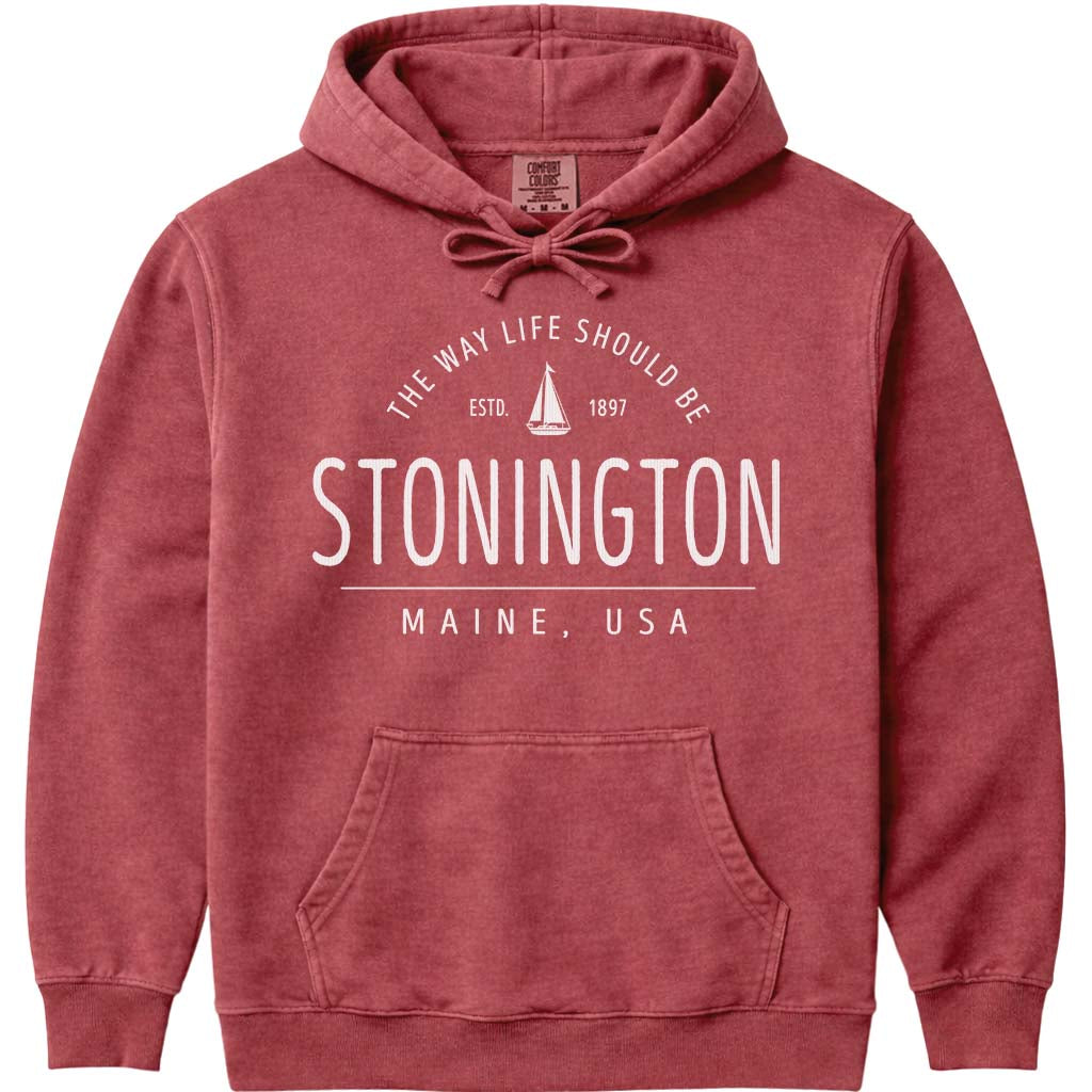 Stonington Sailboat Sweatshirt - Crimson