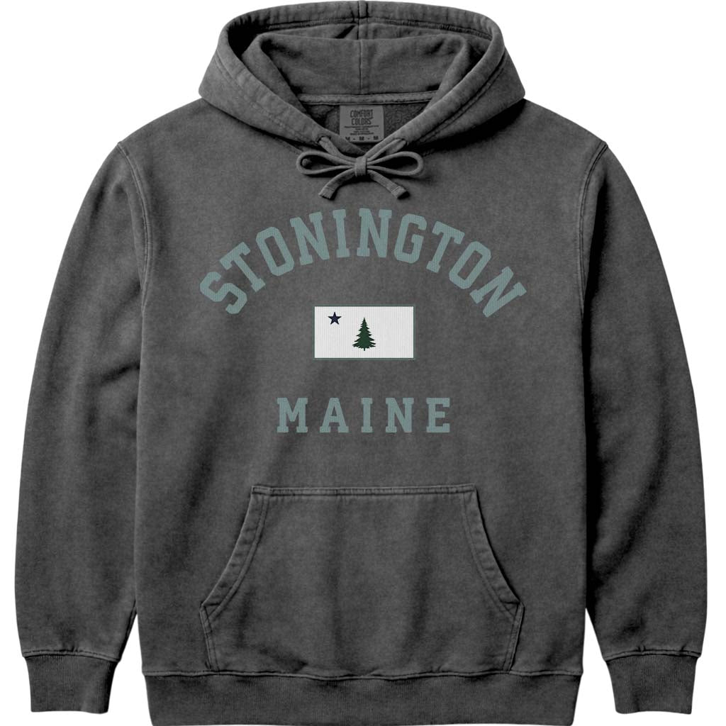 Stonington Maine Flag Sweatshirt - Pepper